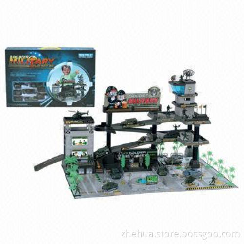 Plastic DIY building block toy, military base